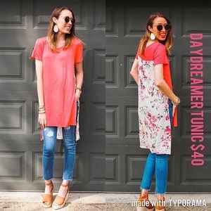 NWT Agnes&Dora Daydreamer Tunic  Xl In Red & White